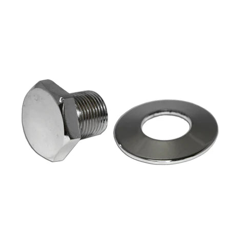 Chrome Crank Pulley Nut & Washer