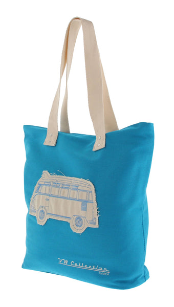 VW T1 Bus Canvas Shopper Bag - Turquoise