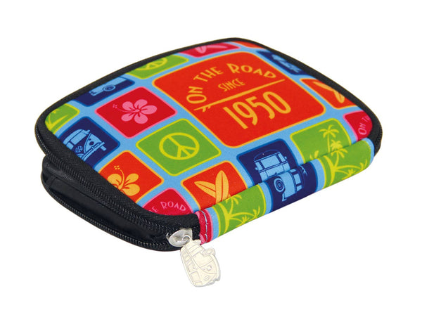 VW T1 Bus Neoprene Travel Zipper Wallet - Surf/Colors