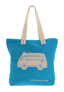 VW T1 Bus Canvas Shopper Bag - Turquoise