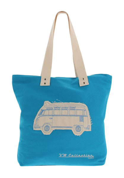 VW T1 Bus Canvas Shopper Bag - Turquoise