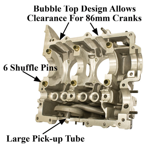 EMPI 98-0465-B UNIVERSAL ALUMINUM VW BUG ENGINE CASE 90.5/92MM BORE 86MM CRANK