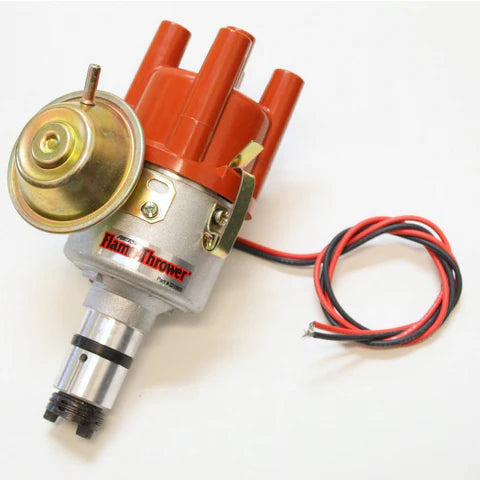 Pertronix Flame-Thrower CAST Distributor, w/Vacuum Adv and Ignitor II Electronic Ignition