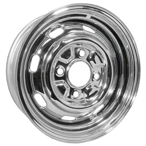 4 Lug Rim Chrome with Slots 4/130 4.5" Wide Slotted