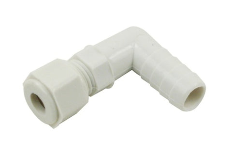 Universal 90 Degree Nylon Fitting with Nylon Nut