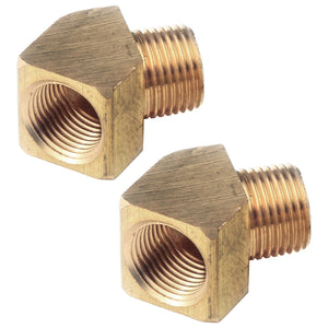 BRASS FITTINGS 45 DEGREE, FEMALE 3/8" NPT X 3/8" MALE NPT, PAIR