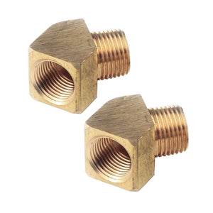 BRASS FITTINGS 45 DEGREE, FEMALE 1/4" NPT X 1/4" MALE NPT, PAIR