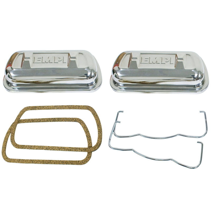 STAINLESS STEEL CLIP ON VALVE COVERS - VW ENGINE 1600CC-2275CC PAIR