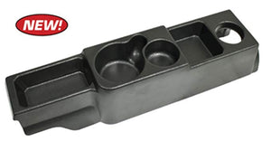 BLACK PLASTIC VW CENTER CONSOLE WITH CUP HOLDER & COMPARTMENTS