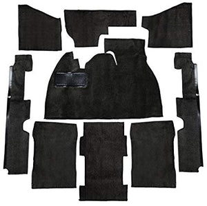 BLACK 9 PIECE CARPET KIT VW SUPER BEETLE 1973-1977, WITH FOOT REST