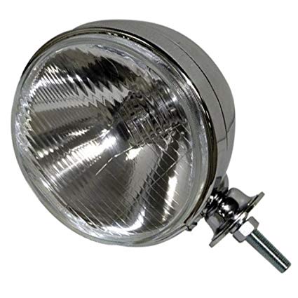 CHROME 7" HEADLIGHT HOUSING WITH H4 55/60W HEADLIGHT BULB