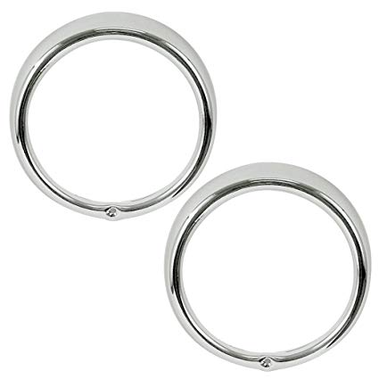 CHROME HEADLIGHT RINGS, VW BUG, VW BUS, TYPE 3 VW SQUAREBACK, PAIR