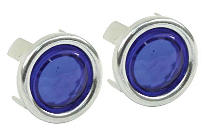 BLUE DOT W/ CHROME RING (PAIR)