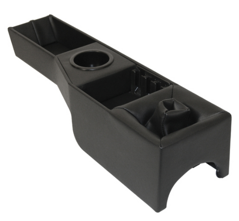 DELUXE BLACK VINYL CENTER CONSOLE WITH SHIFTER BOOT AND CUP HOLDER