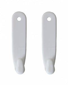 HOOKS, SHOULDER BELT, SET OF 2 WHITE PLASTIC, BUS 1968-79 *MADE BY WCM*