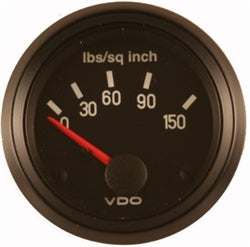 BLACK COCKPIT SERIES GAUGES - OIL PRESSURE GAUGE, 0-150 PSI