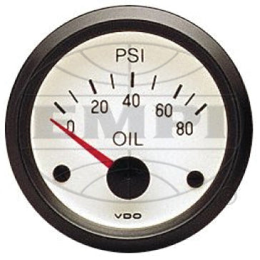 OIL PSI GAUGE, 0-80, WHITE