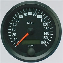 BLACK COCKPIT SERIES GAUGES - SPEEDOMETER, 160 MPH, MPH ONLY, 3 3/8â€