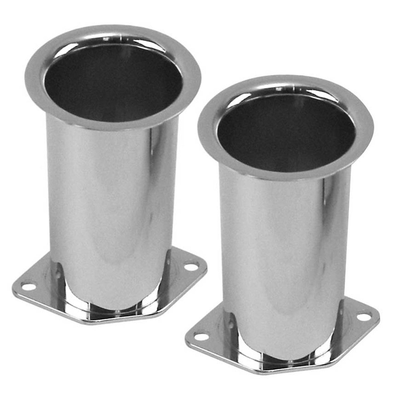 CHROME 4" TALL VELOCITY STACKS WEBER IDF, HPMX, DELLORTO, PAIR