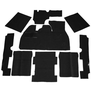 BLACK 9 PIECE CARPET KIT VW BUG / BEETLE 1973-1977, WITH FOOT REST