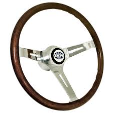 STEERING WHEEL WITH ADAPTER 15" DARK WOOD 31MM GRIP