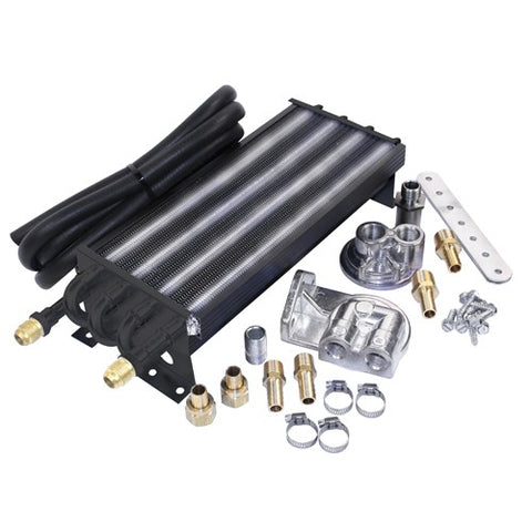 Universal 8-Pass Oil Cooler Kit with Bypass Adapter Kit