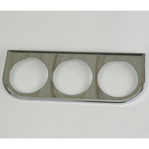 3 Hole Gauge Panel, Chrome For 2-1/16