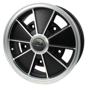 Brm Wheel, Black With Silver Lip, 5" Wide, 5 on 205mm VW