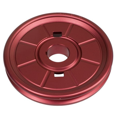 STOCK DESIGN ALUMINUM VW CRANKSHAFT PULLEY, RED ANODIZED