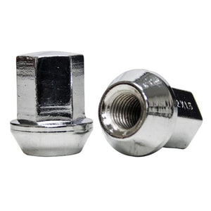 Chrome Lug Nuts, 60 Degree Seat, 12mm With 19mm Hex, 5 Pack