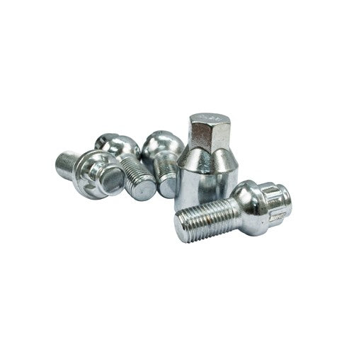 Chrome Wheel Lock Lug Bolts, 14mm, Ball Seat, 4 Pack