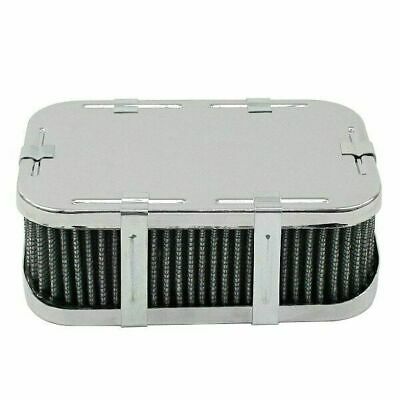 CHROME RECTANGULAR AIR CLEANER ASSEMBLY-IDF WEBER 4-1/2" X 7" X 2-1/2"